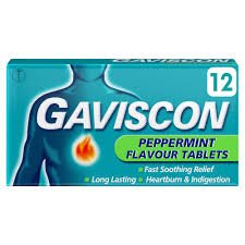 GAVISCON PEPPERMINT TABLETS 12S