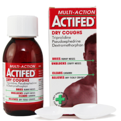 ACTIFED DRY RED SYR (COUGH & COLD) 100ML