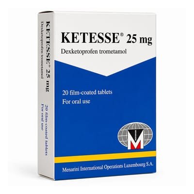 KETESSE 25MG TABS 20S (DEXKETOPROFEN TROMETAMOL)