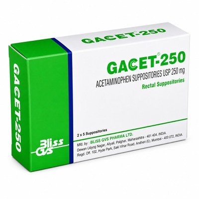 GACET SUPP 250MG