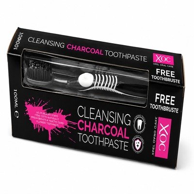 CHARCOAL TOOTH PASTE + TOOTHBRUSH