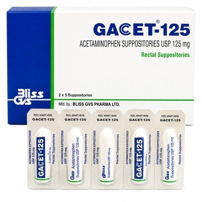 GACET SUPP 125MG