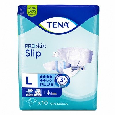 TENA SLIP PLUS MED/LAR/XL 10S