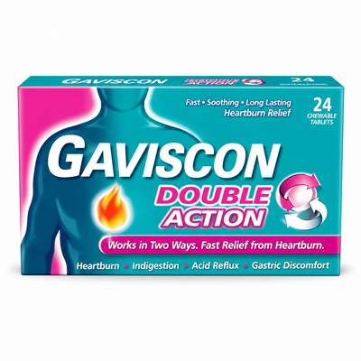 GAVISCON DOUBLE ACTION MIXED BERRY TAB 24S