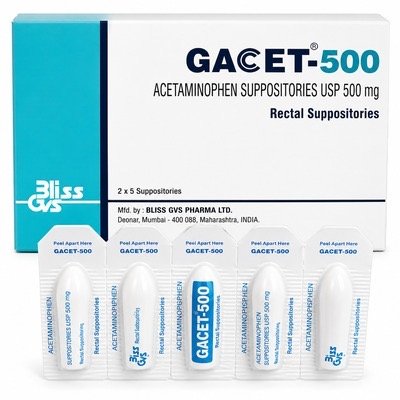 GACET SUPP 500MG 10S